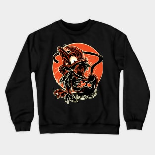 Scared Halloween Black Cat Crewneck Sweatshirt